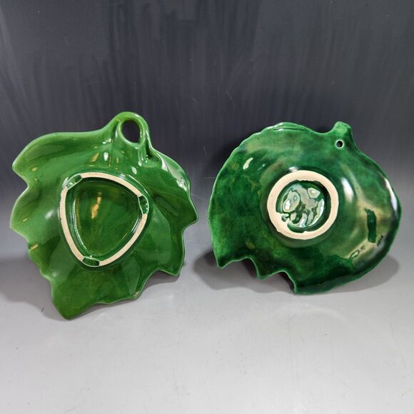 Fruit Wall Pocket Vase Set 2 Apple & Orange VTG Planter Gallery Hanging Kitsch - Picture 3 of 10